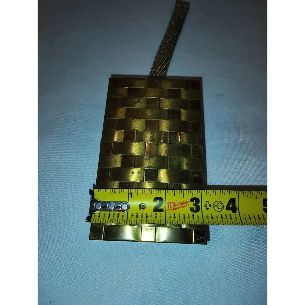 Vintage 1950’s Gold Tone Metal Basketweave Mesh Clutch/Evening Bag- Art Deco